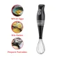Brentwood® 2-Speed Hand Blender and Food Processor with Balloon Whisk, Black