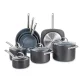 BLACK+DECKER™ 12-Piece Ceramic and Aluminum Cookware Set, Gray