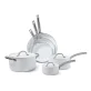 BLACK+DECKER™ 9-Piece Ceramic White Aluminum Cookware Set