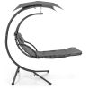Grey Single Person Sturdy Modern Chaise Lounger Hammock Chair Porch Swing