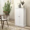 HOMCOM 41" Kitchen Sideboard Cabinet with 5-Tier Shelving 12 Spice Racks Adjustable Shelves, White