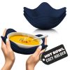 4 Pcs Microwave Bowl Cozy Holders Deep Navy Blue Microwave Bowl Holders for Hot Food Protect Hands from Hot Dishes Soft & Heat Resistant Fabric for Sa