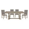 Traditional Style 5pc Dining Set Table with Extension Leaf and 4x Side Chairs Brownish Gray Finish Wooden Dining Kitchen Furniture