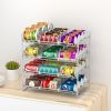 4 Tiers Stackable Can Rack Organizer for up to 48 Cans for Kitchen Cabinet and Pantry (Silver)