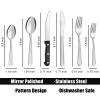 72 Pieces Silverware Set with Steak Knives, Stainless Steel Pattern Design Cutlery Set for 12, Flatware Set Mirror Polished