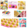 Cake Pop Molds Kit 717PCS Lollipop Cake Pop Maker Set with Cake Pop Stand, Cake Pop Sticks and Wrappers, Decorating Pen, 4 Piping Tips, Measuring Cup