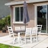 Outsunny 7 Piece Patio Dining Set with Umbrella Hole, Aluminum Outdoor Furniture Set with 6 Chairs and Cushions for Garden, Backyard, or Poolside