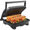 3-in-1 Panini Press & Grill, 4-Slice Non-Stick, Opens Flat - Stainless Steel