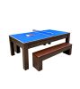 7ft 3-in-1 Multi-Functional Pool Table with Benches (Pool Table + Ping Pong Table + Dining Table)