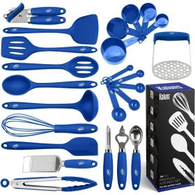 24-Pc Silicone Cooking Utensils Set Apartment Essentials Kitchen Tools
