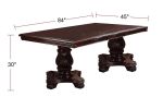 Formal Dining Room Table w Leaf Brown 1pc Dining Table Only Double Pedestal Base Royal Rectangle Table