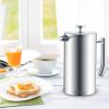 Stainless Steel French Coffee Press, with Double Wall and Extra Filters 34oz