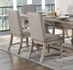 Traditional Style 7pc Dining Set Table with Extension Leaf and 6x Side Chairs Brownish Gray Finish Wooden Dining Kitchen Furniture