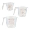 3-Piece Tapered Spout Nesting Plastic Measuring Cups Set, Clear