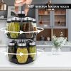 12 Glass Jar Bottles Set Revolving Spice Rack Organizer Storage for kitchen, Spice Stand Holder